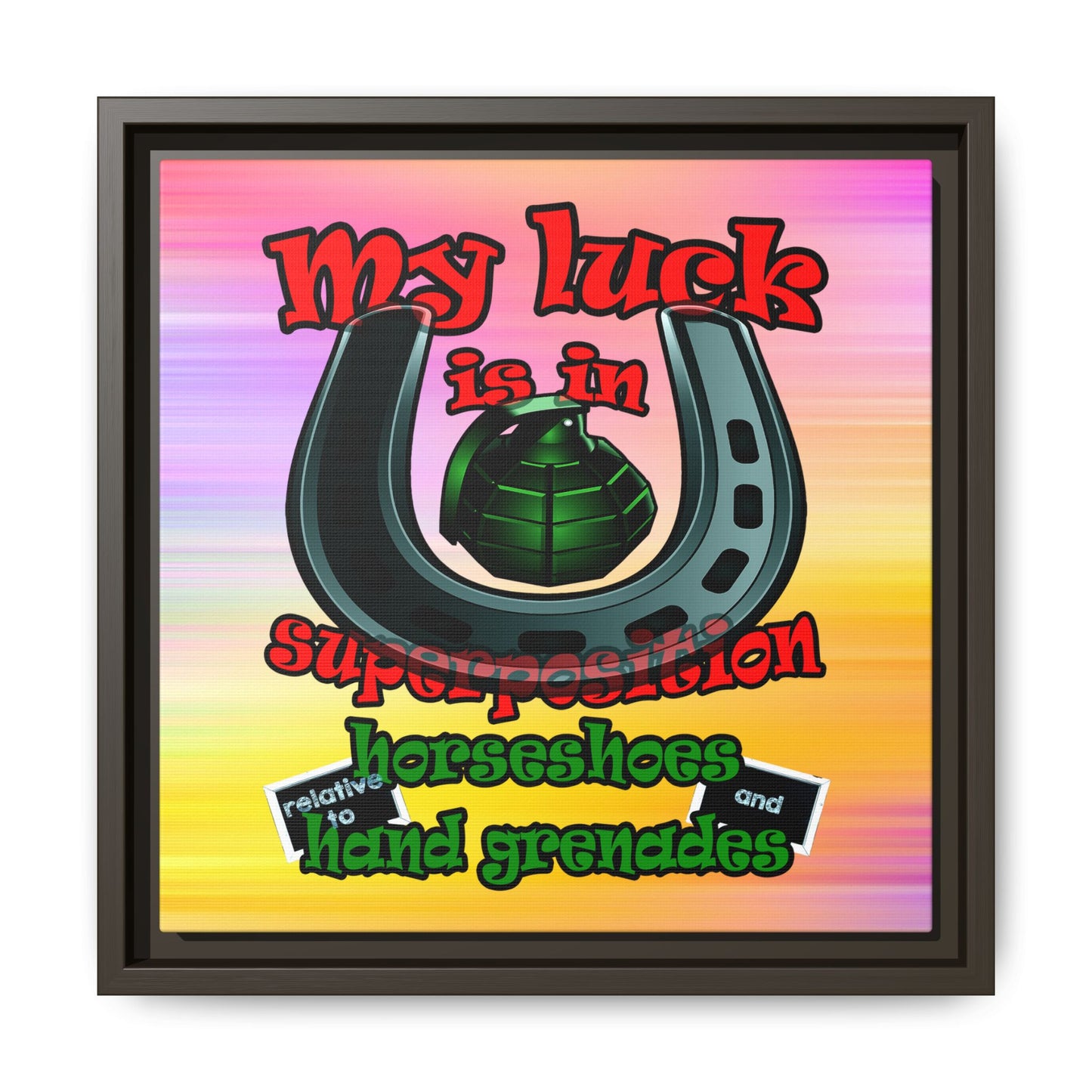 my luck - framed canvas art (color blur)