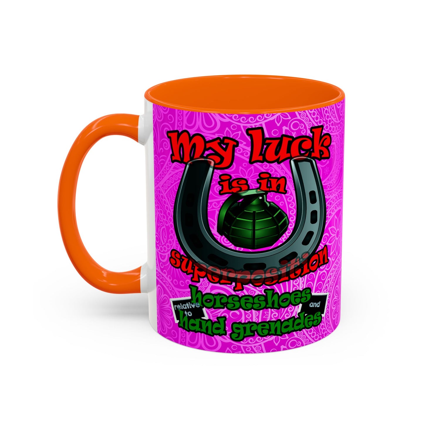 my luck - Accent Mug (pink swirl)