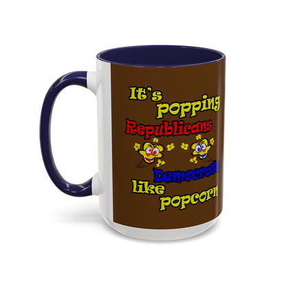 popping like popcorn - Accent Mug (brown)