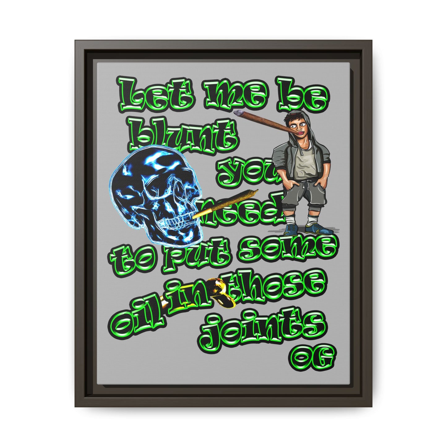 og - framed canvas art (light grey)