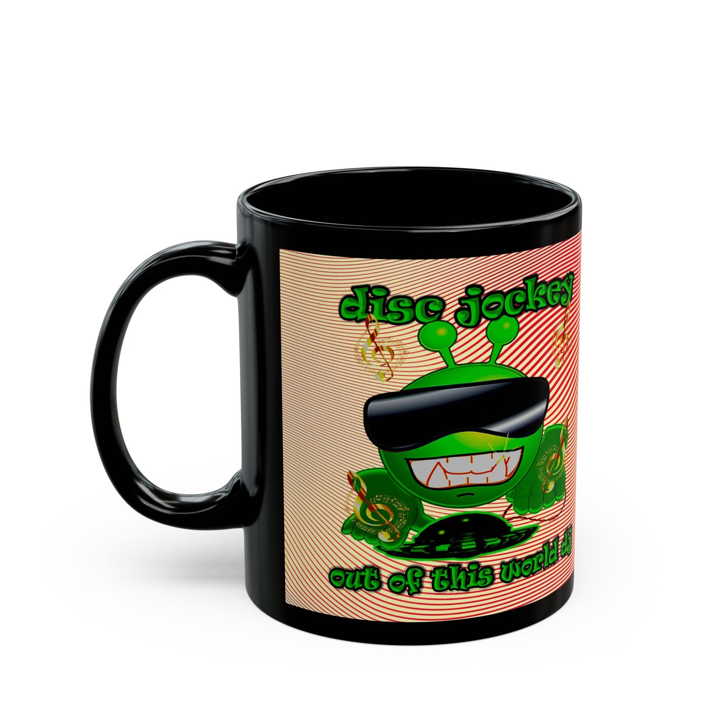 disc jockey - Black Mug (yellow-orange wave)
