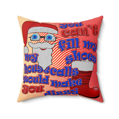 santa's shoes - Spun Polyester Square Pillow - (yellow-orange wave)