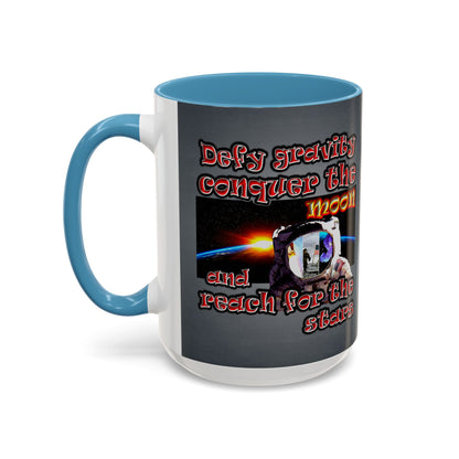 defy conquer reach - Accent Mug (grey-light grey)