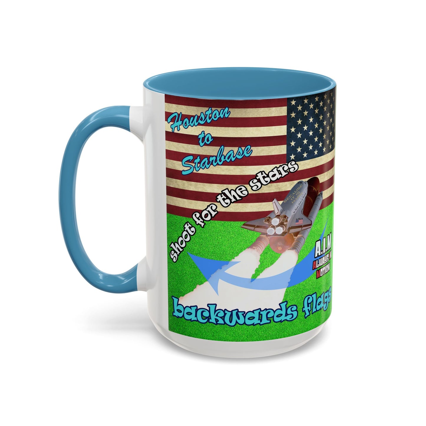 shoot for the stars - Accent Mug (green turf)