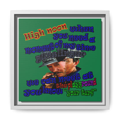 high noon - framed canvas art (dark green)