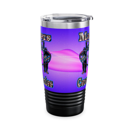 em cee squared - Ringneck Tumbler, 20oz (purple-pink wave)