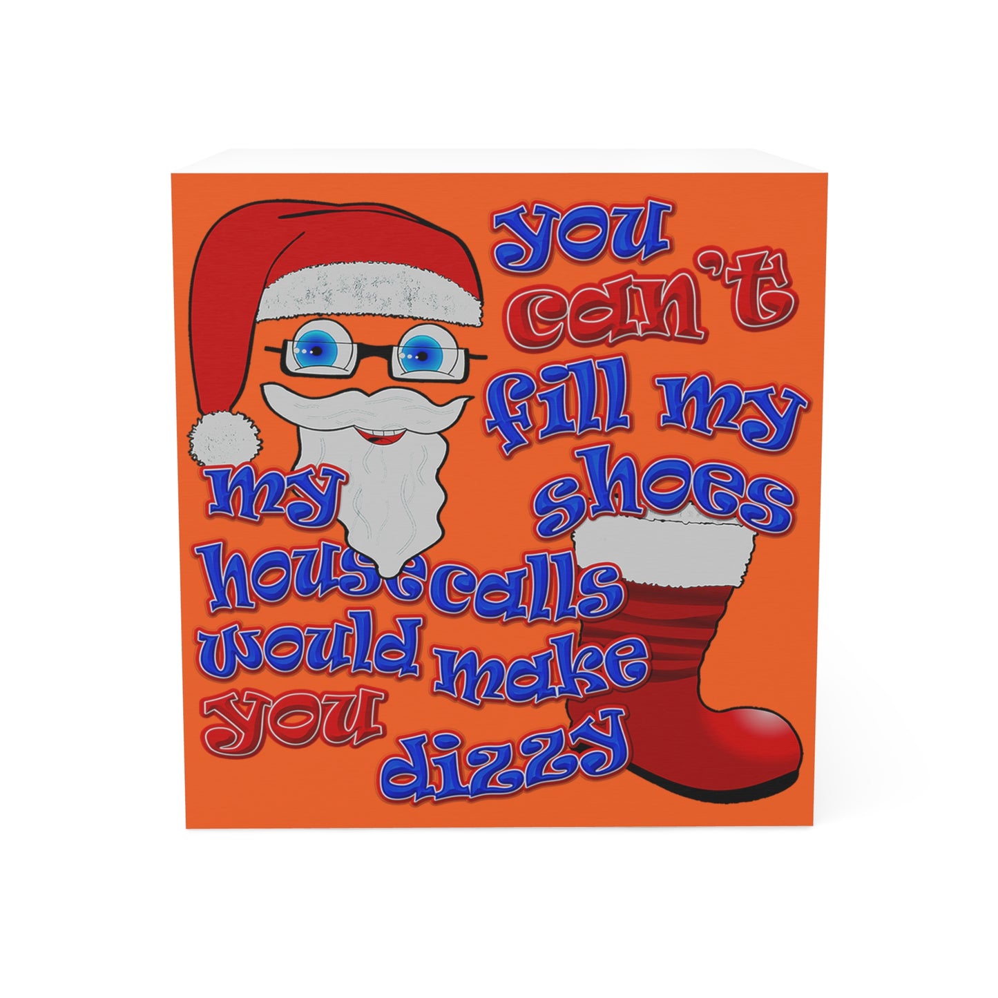 santa's shoes - note cube (orange)
