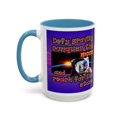 defy conquer reach - Accent Mug (purple-pink wave)