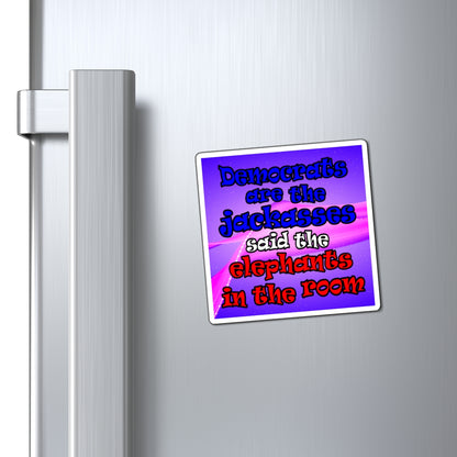 donkeys and elephants - Magnets - (purple-pink wave)