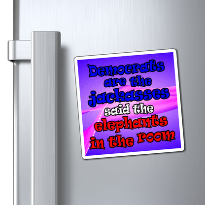donkeys and elephants - Magnets - (purple-pink wave)