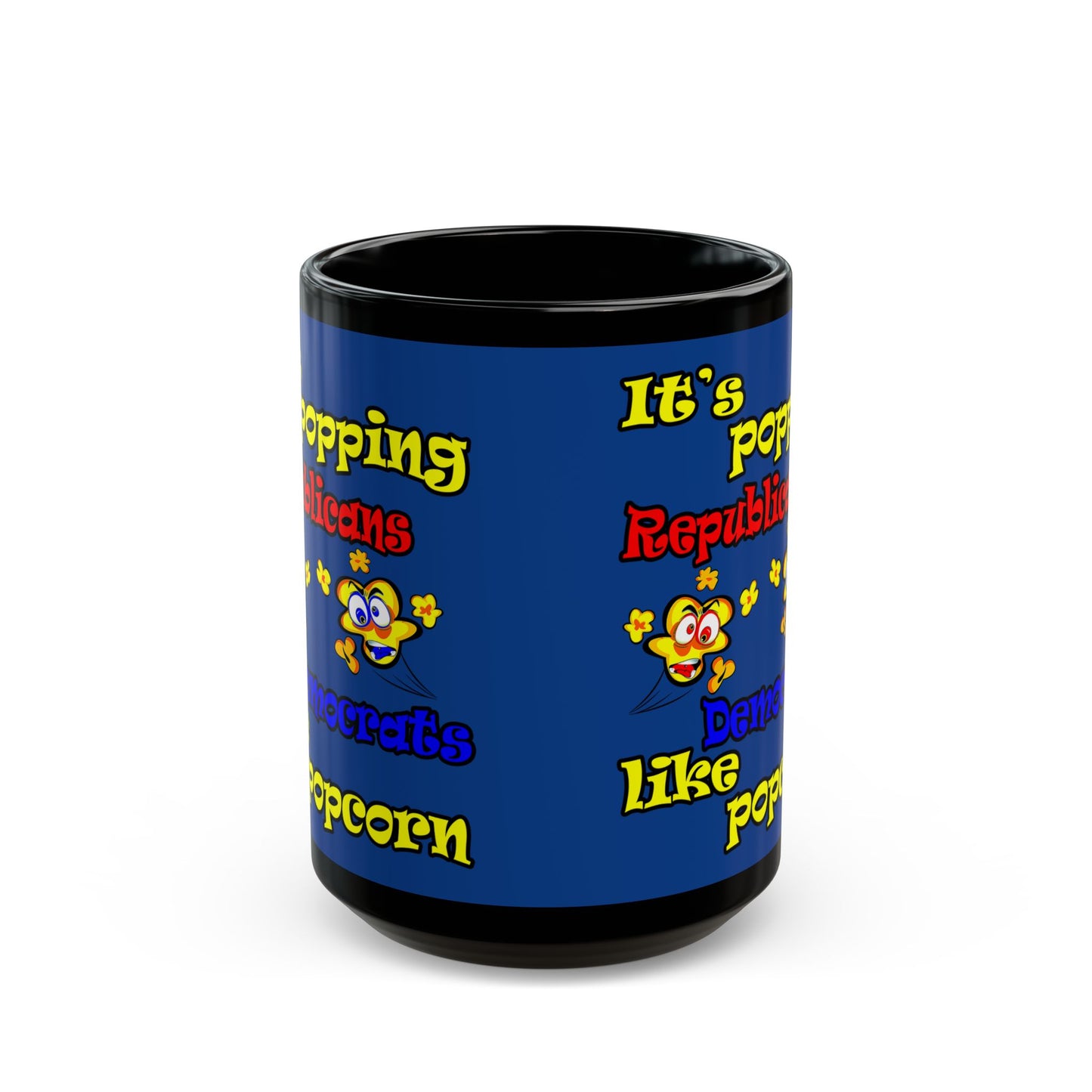 popping like popcorn - Black Mug (dark blue)