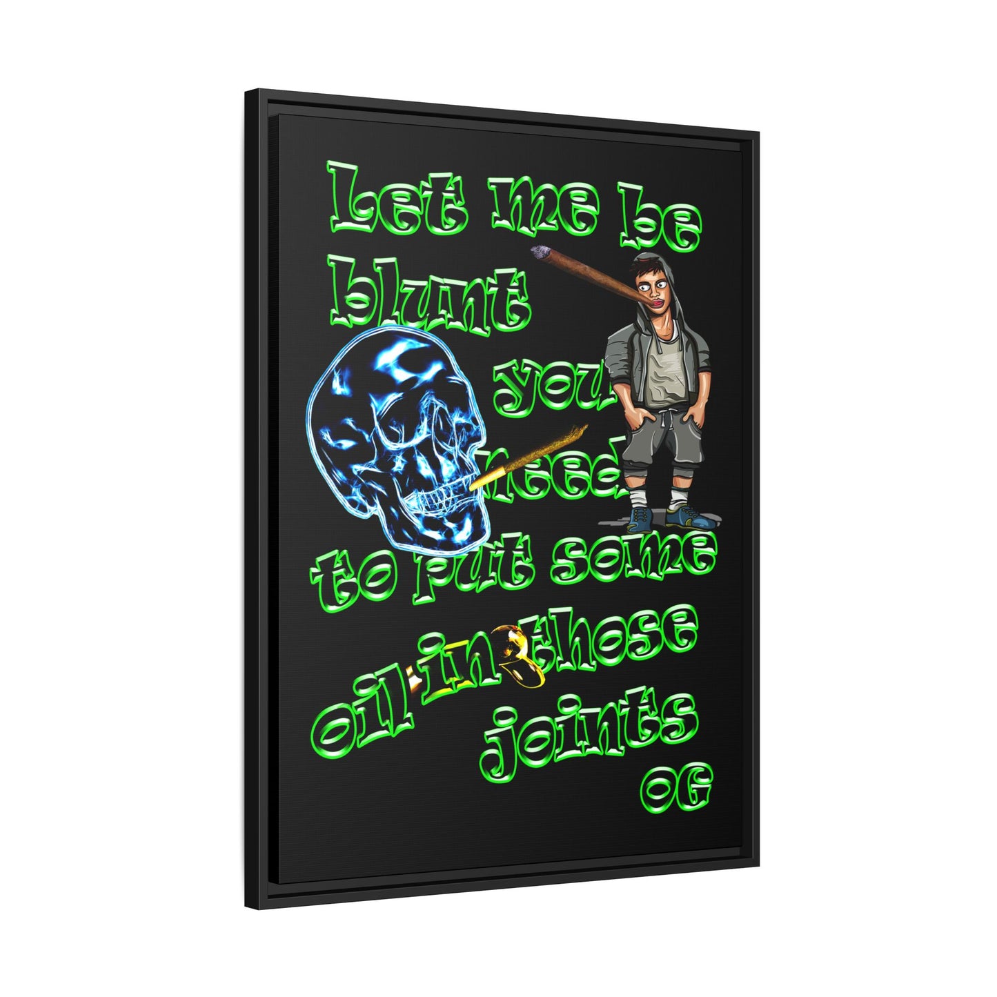 og - framed canvas art (black)