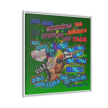 drop the beat - framed canvas art (logo green)