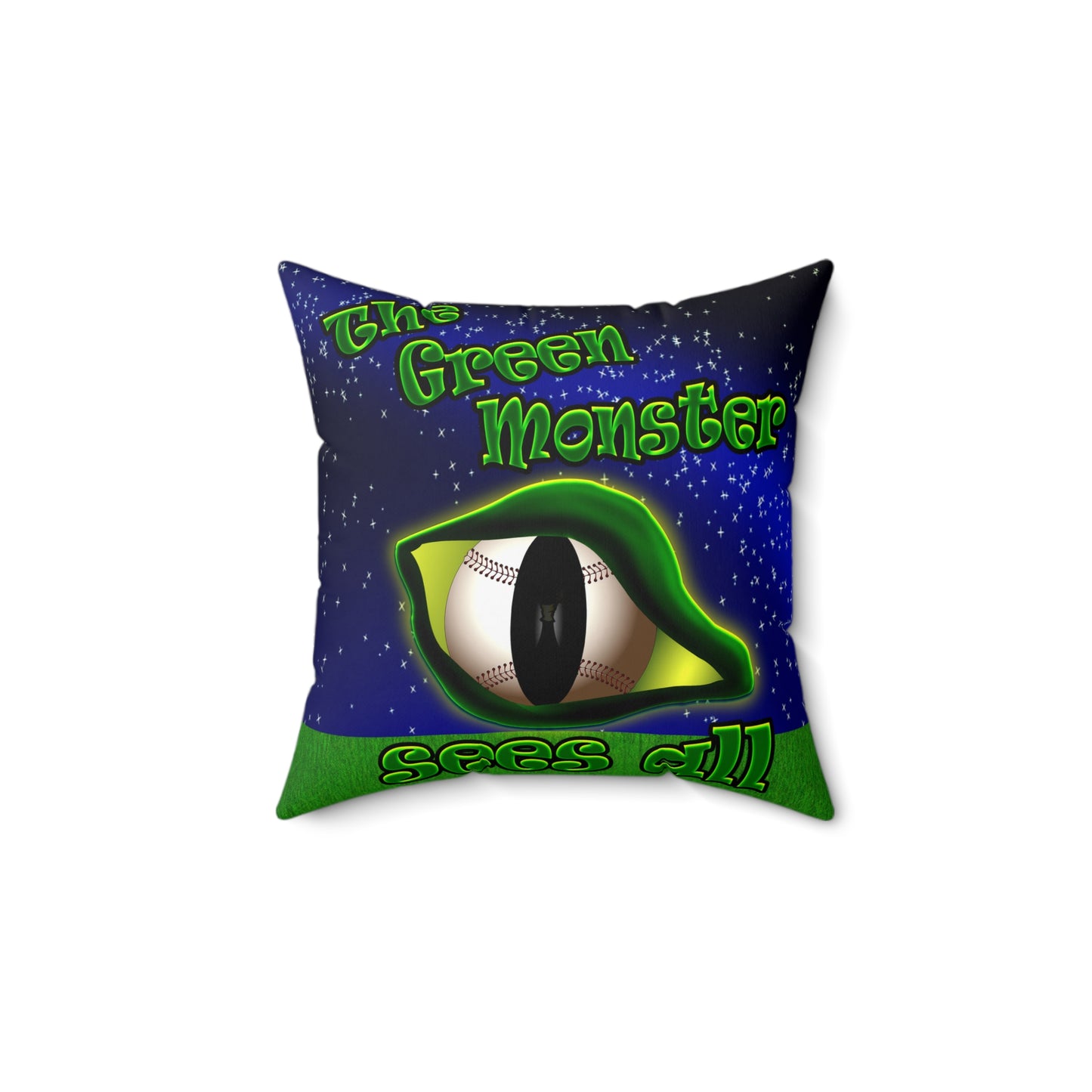 green monster - Spun Polyester Square Pillow - ('snoops' background)