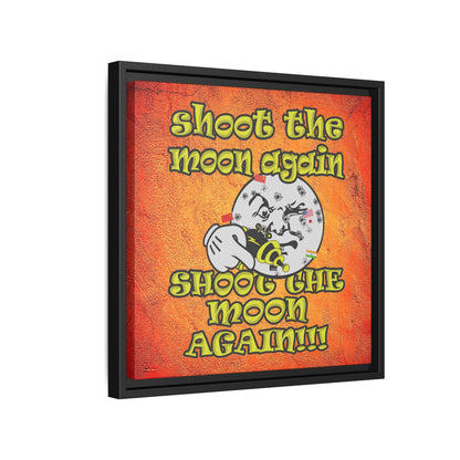 shoot the moon again - framed canvas art (burnt orange)