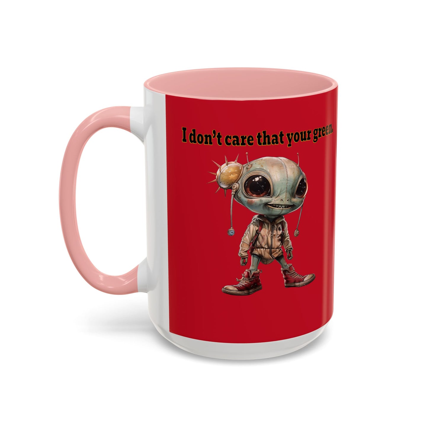 I don't care that your grey - Accent Mug (dark red)