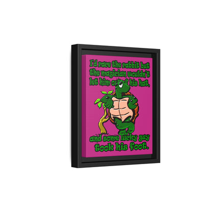 turtle race - framed canvas art (pink)