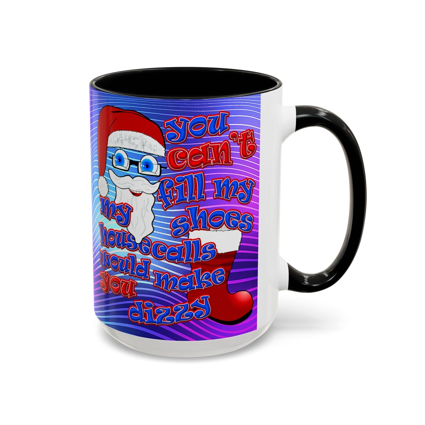 santa's shoes - Accent Mug (purple wave)