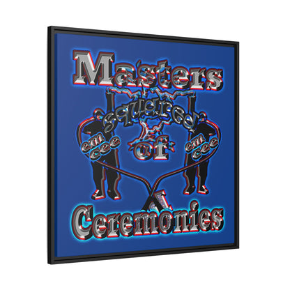 em cee squared - framed canvas art (dark blue)