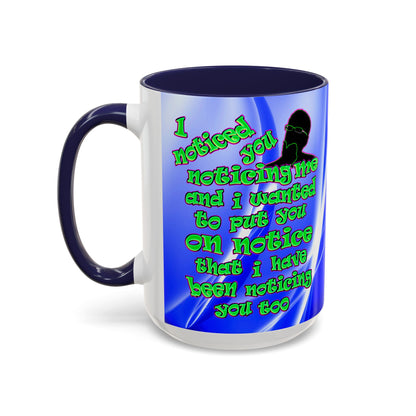 noticed you noticing - Accent Mug (blue-white wave)