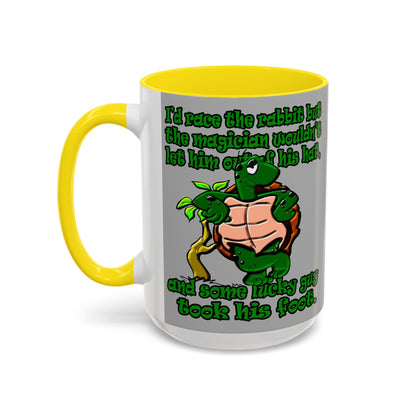 turtle race - Accent Mug (light grey)
