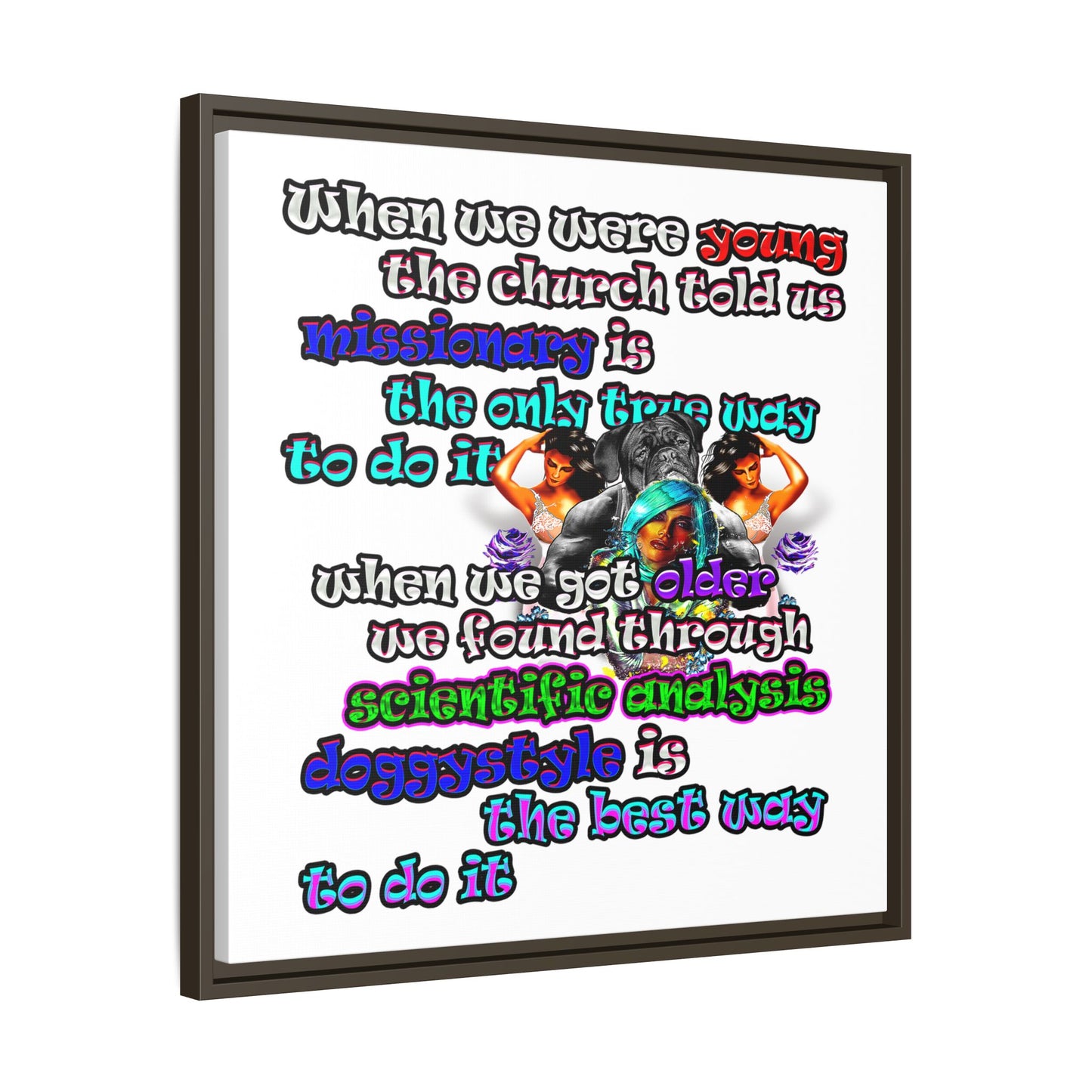 doggystyle - framed canvas art (white)