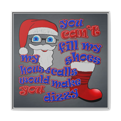santa's shoes - framed canvas art (grey-light grey)