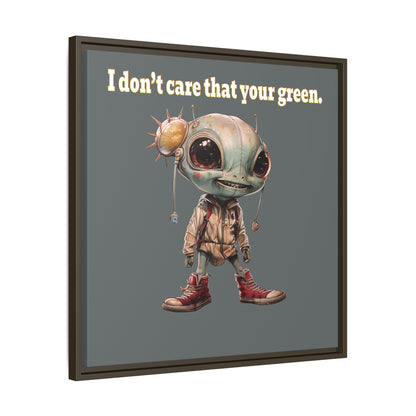 I don't care that your green - framed canvas art (dark grey)
