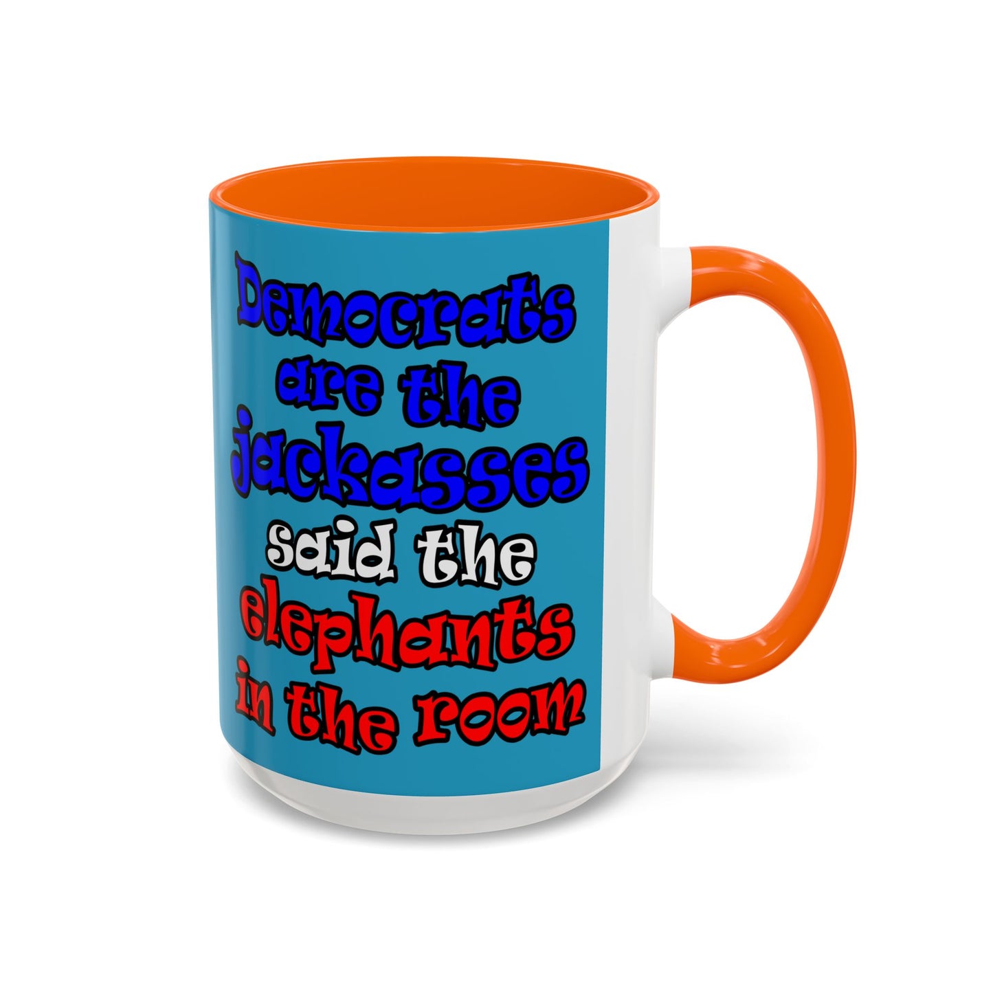 donkeys and elephants - Accent Mug (turquoise)