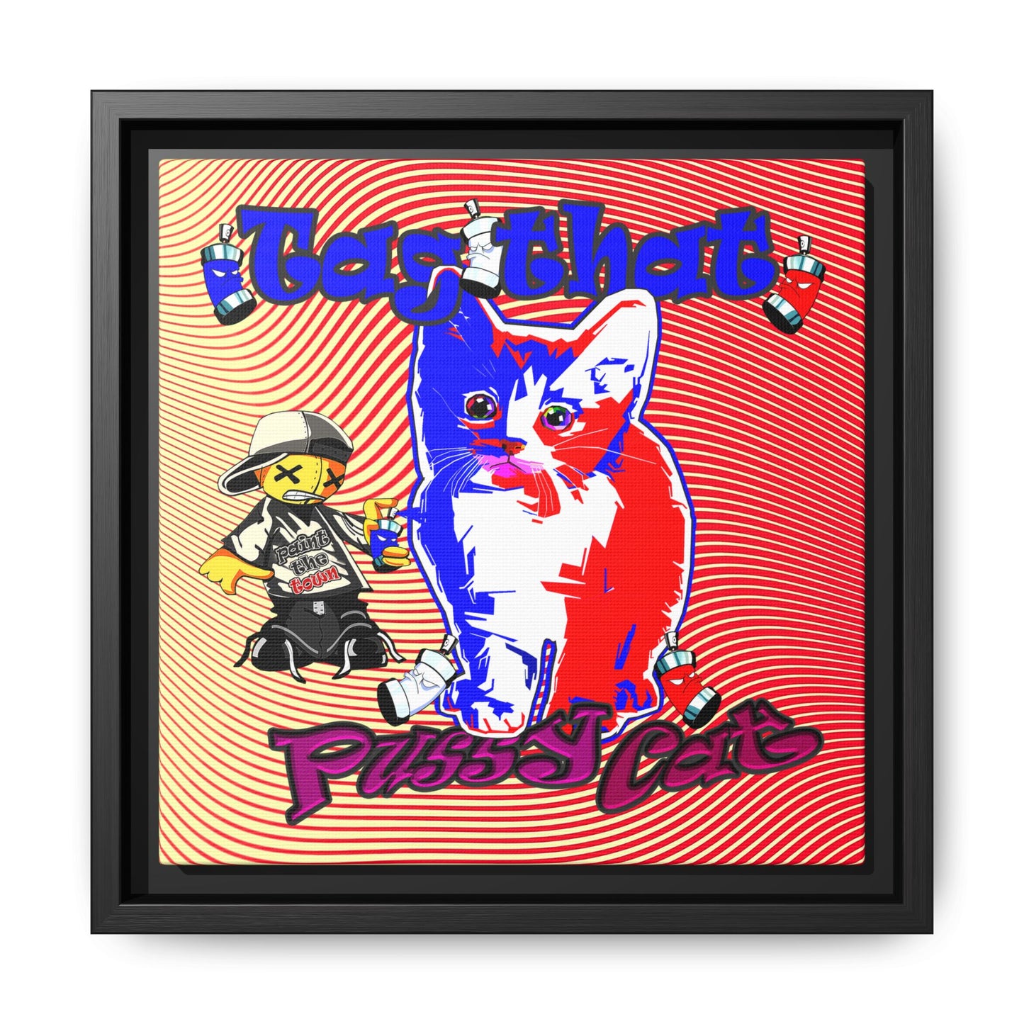 tag that - framed canvas art (yellow-orange wave)