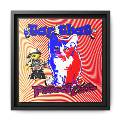 tag that - framed canvas art (yellow-orange wave)