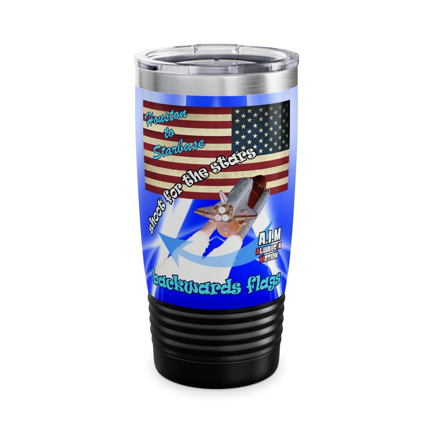 shoot for the stars - Ringneck Tumbler, 20oz (blue-white wave)