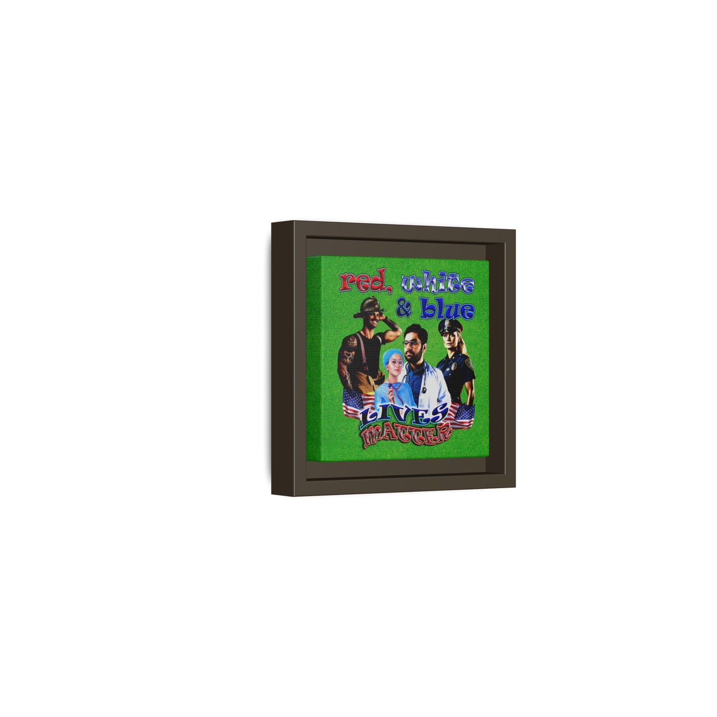 rw&b lives matter - framed canvas art (green turf)