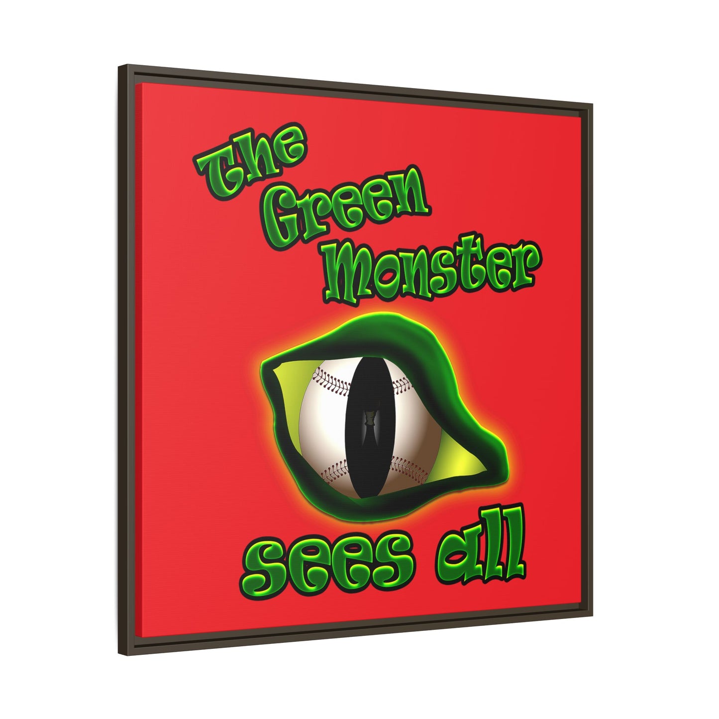green monster - framed canvas art (red)