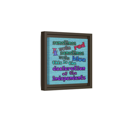 declaration of the independents - framed canvas art (faded blue)