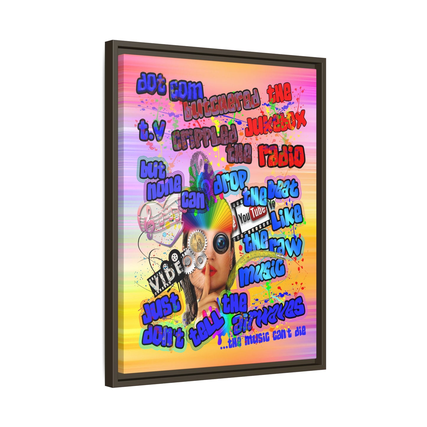drop the beat - framed canvas art (color blur)