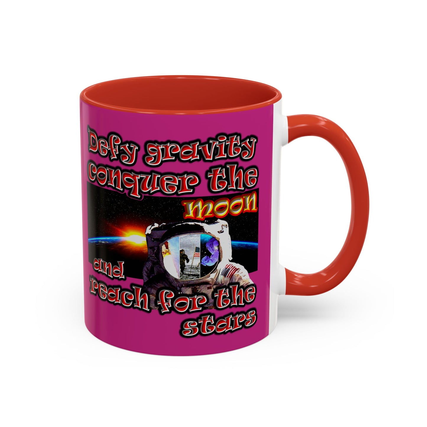 defy conquer reach - Accent Mug (pink)