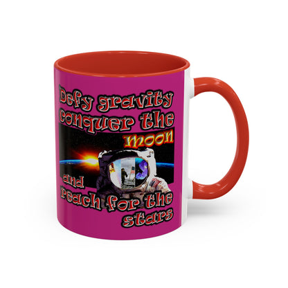defy conquer reach - Accent Mug (pink)