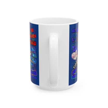 drop the beat - White Mug (dark blue)