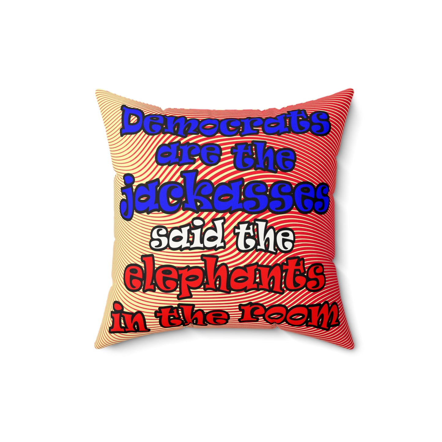 donkeys and elephants - Faux Suede Square Pillow - (yellow-orange wave)