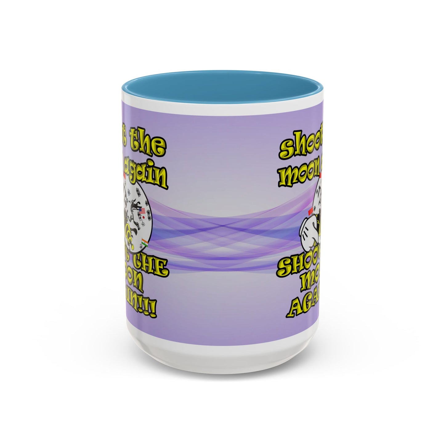 shoot the moon again - Accent Mug (light blue-pink wave)