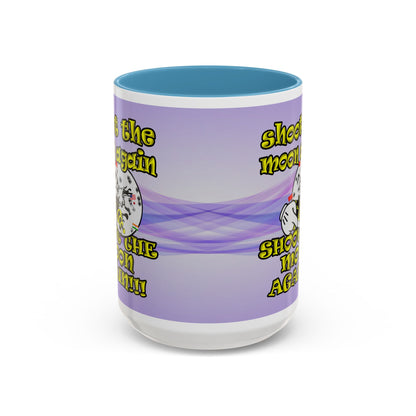shoot the moon again - Accent Mug (light blue-pink wave)