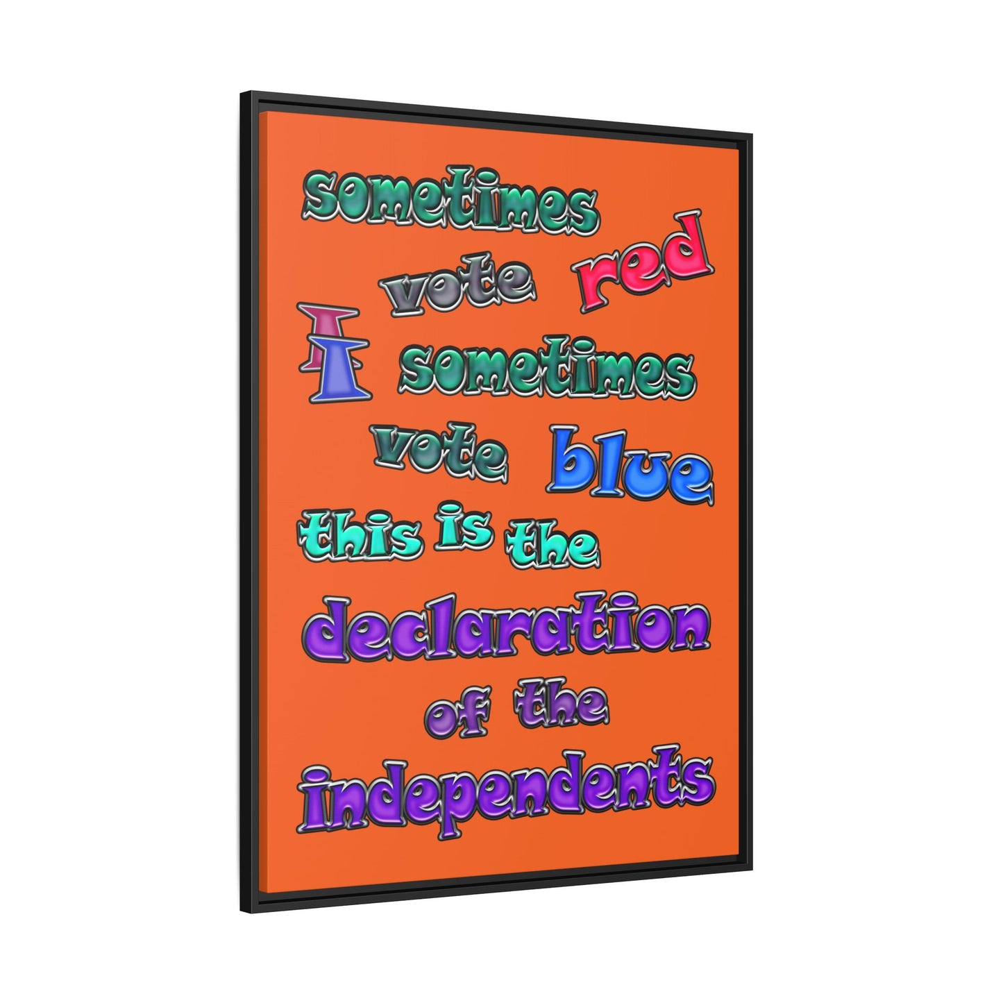 declaration of the independents - framed canvas art (orange)