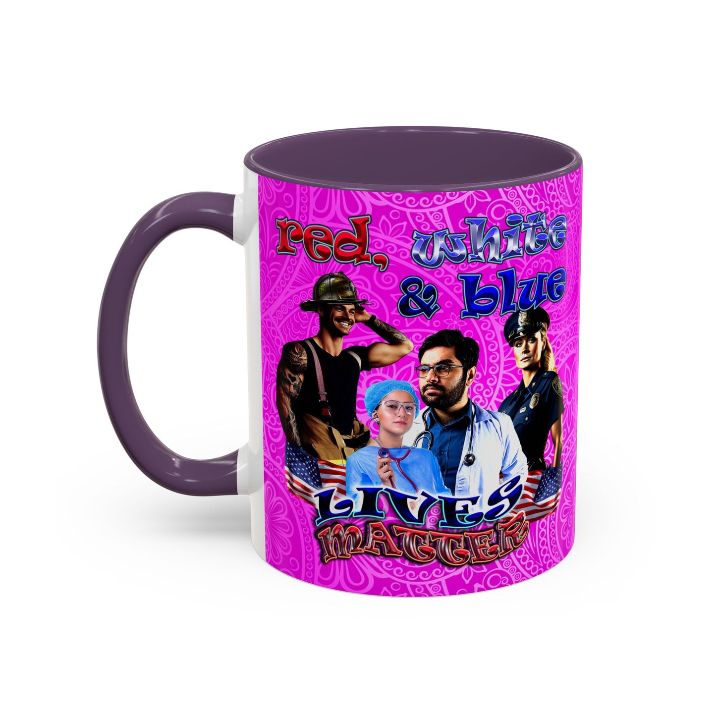 rw&b lives matter - Accent Mug (pink swirl)