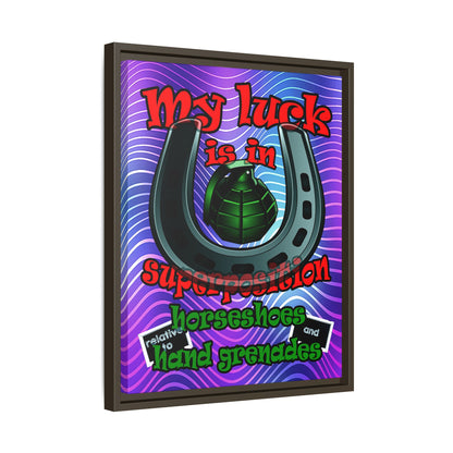 my luck - framed canvas art (purple wave)