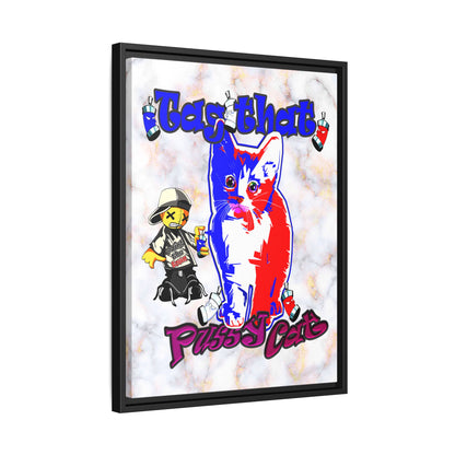 tag that - framed canvas art (white marble)
