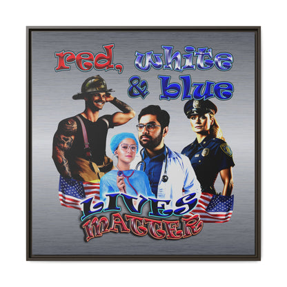 rw&b lives matter - framed canvas art (brushed nickel)