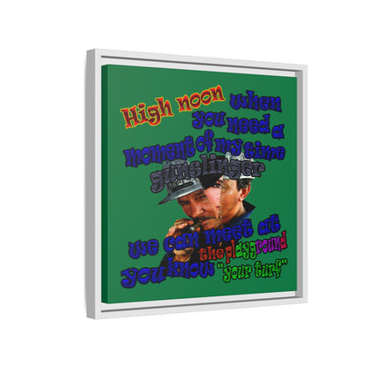 high noon - framed canvas art (dark green)