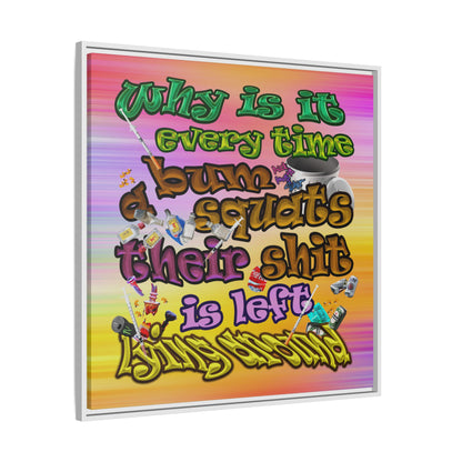 the bum's shit - framed canvas art (color blur)