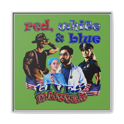 rw&b lives matter - framed canvas art (green)